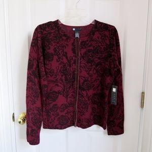Carole Little Button Cardigan - Cranberry/Wine